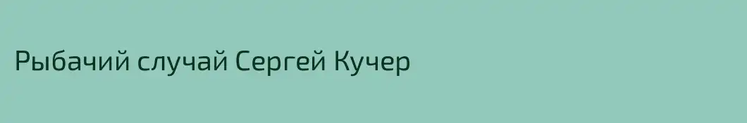 Рыбачий случай Сергей Кучер